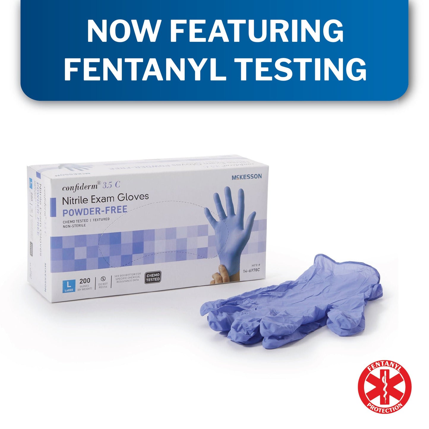 McKesson Confiderm® 3.5C Nitrile Exam Gloves, Blue