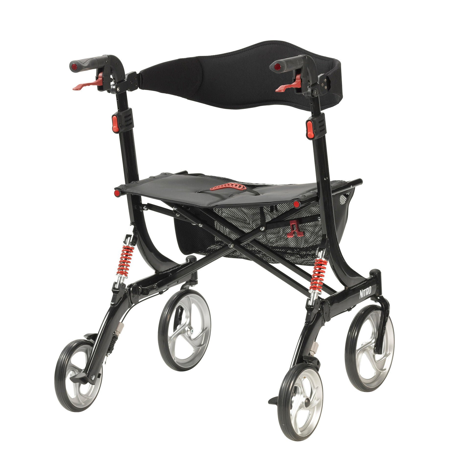 Nitro HD Bariatric Four-Wheel Rollator, Black