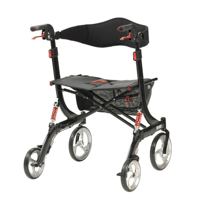 Nitro HD Bariatric Four-Wheel Rollator, Black