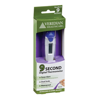 Veridian Nine-Piece 9-Second FLEX-TIP Digital Thermometers with Display