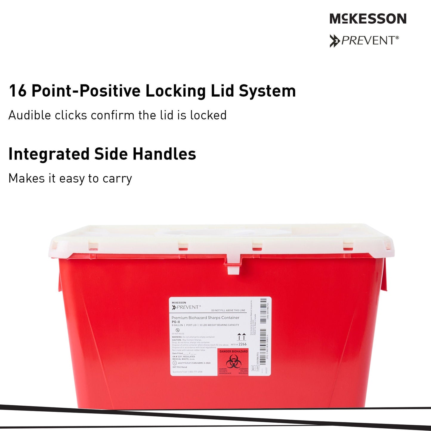 McKesson Prevent® Sharps Container, 8 Gallon