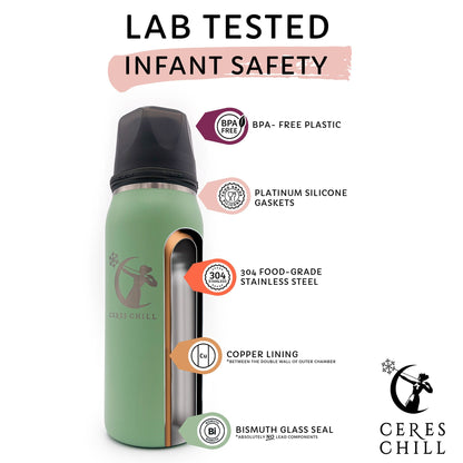 Ceres Chill OG Stainless Steel Breast Milk Chiller Container, Black