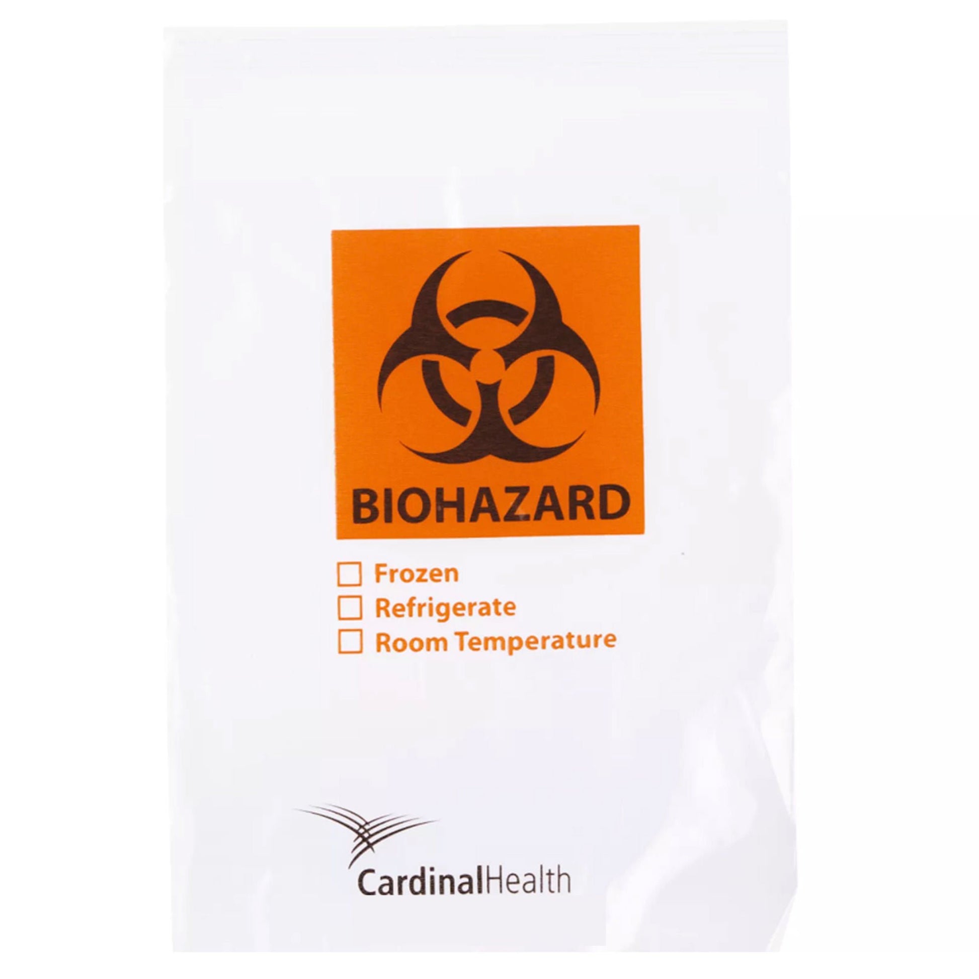 Cardinal™ Specimen Transport Bag, Biohazard Pictogram, Zip Closure