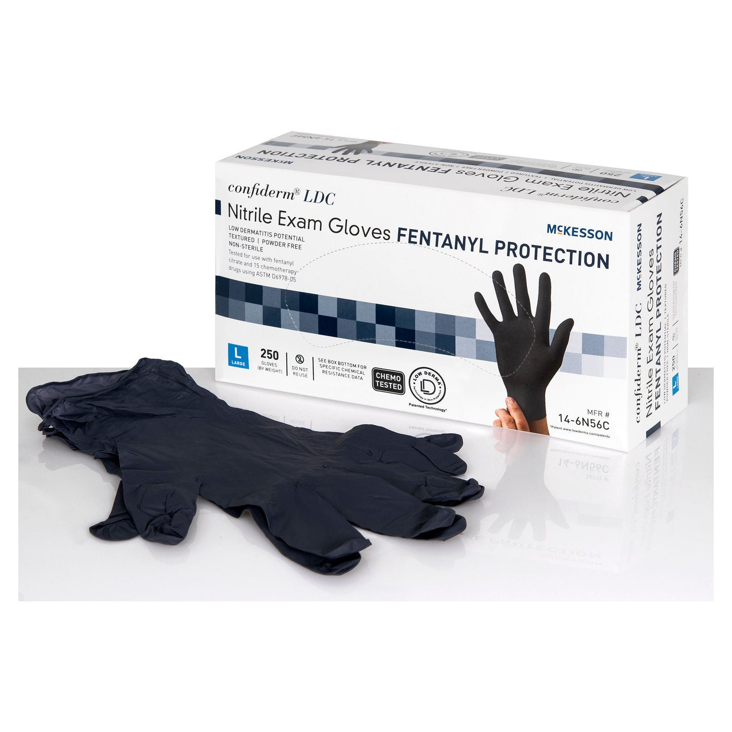 McKesson Confiderm® LDC Nitrile Exam Gloves, Black