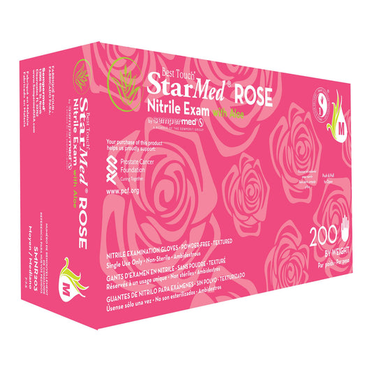 StarMed® Rose Nitrile Exam Gloves, Pink