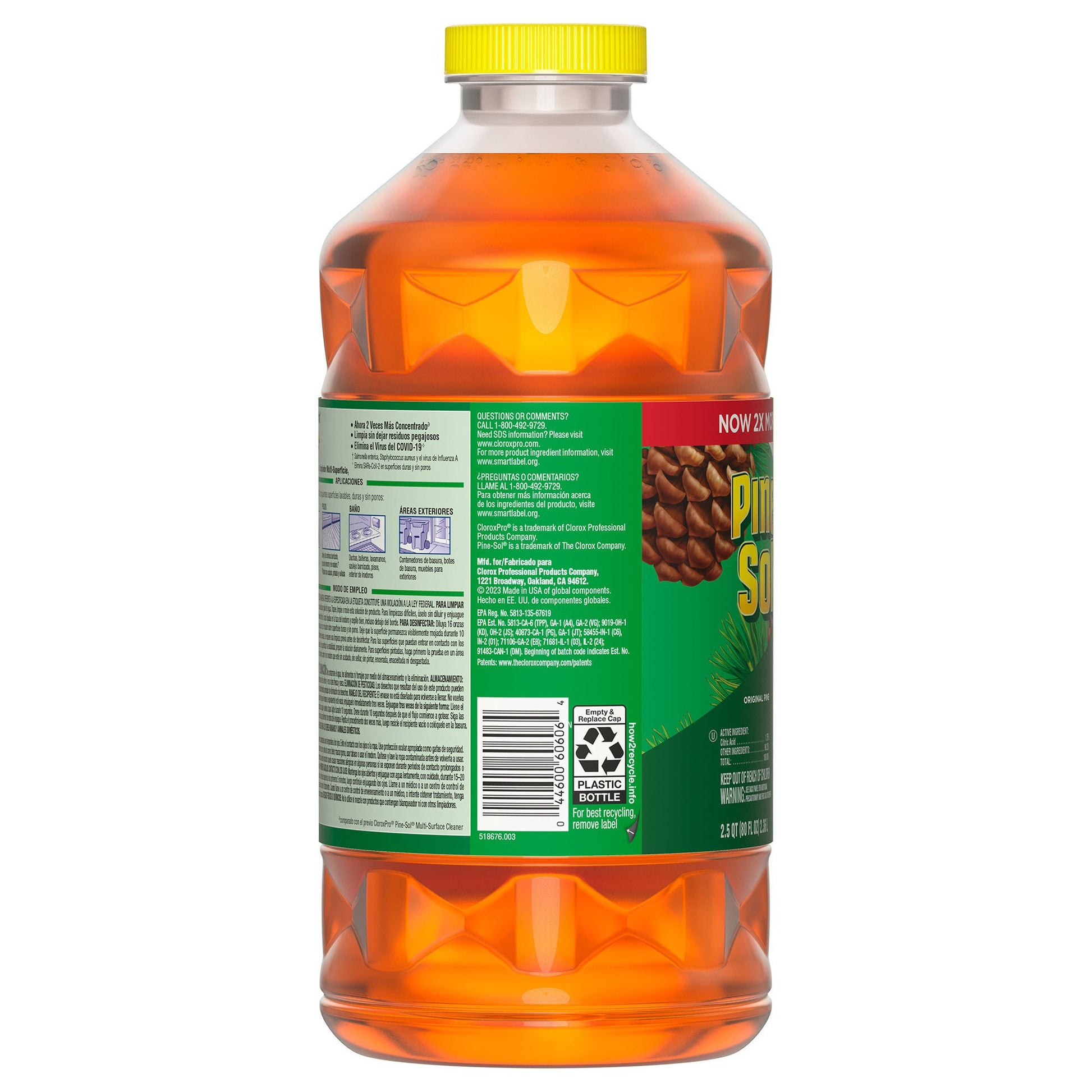 Pine-Sol Surface Disinfectant Cleaner Broad Spectrum Manual Pour Liquid Bottle Pine Scent