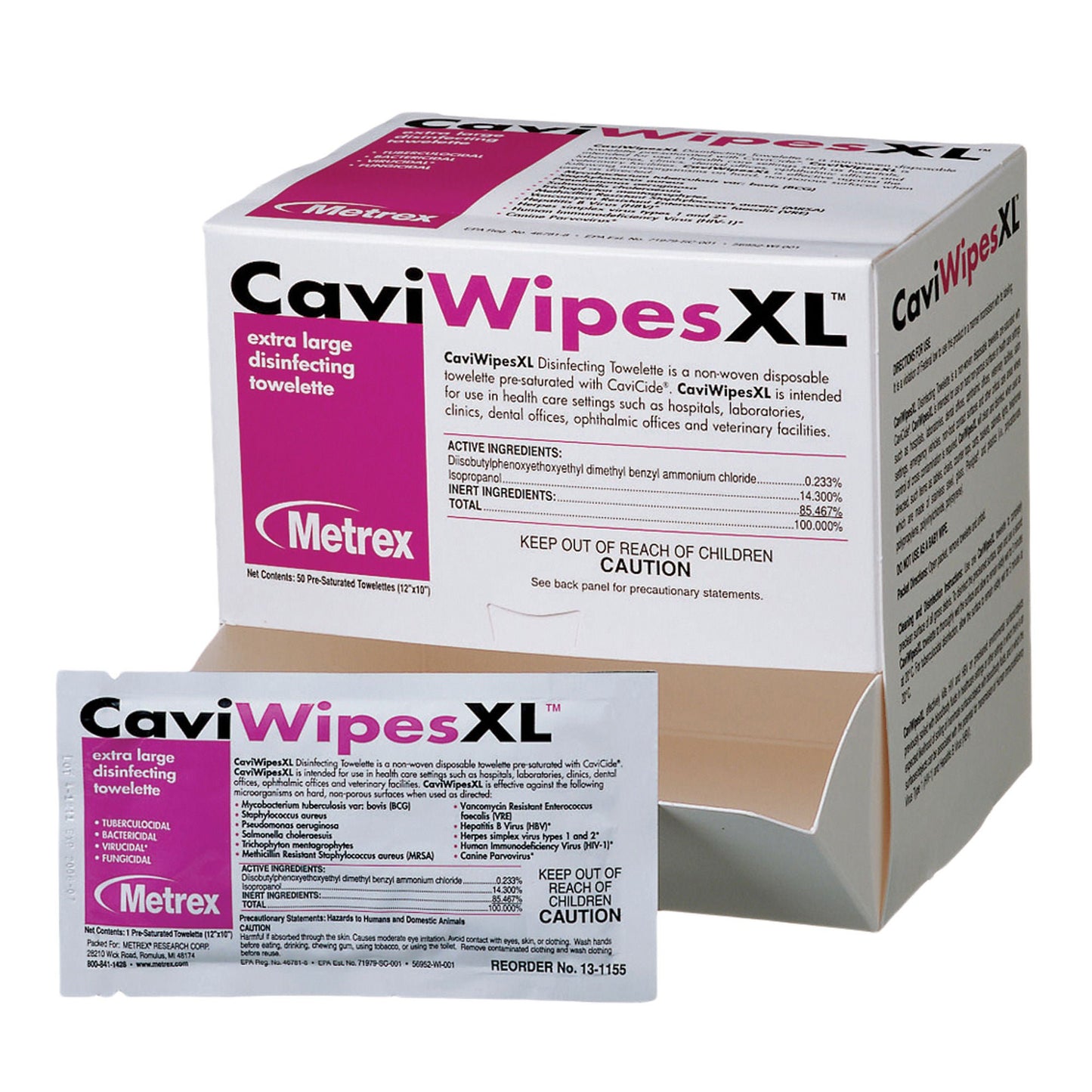 Metrex CaviWipes Surface Disinfectant Alcohol-Based Wipes
