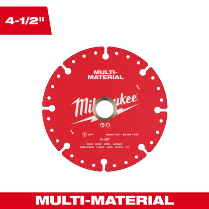 Milwaukee 4-1/2” Multi-Material Diamond Blade 49-93-9604 | Diamond Coated