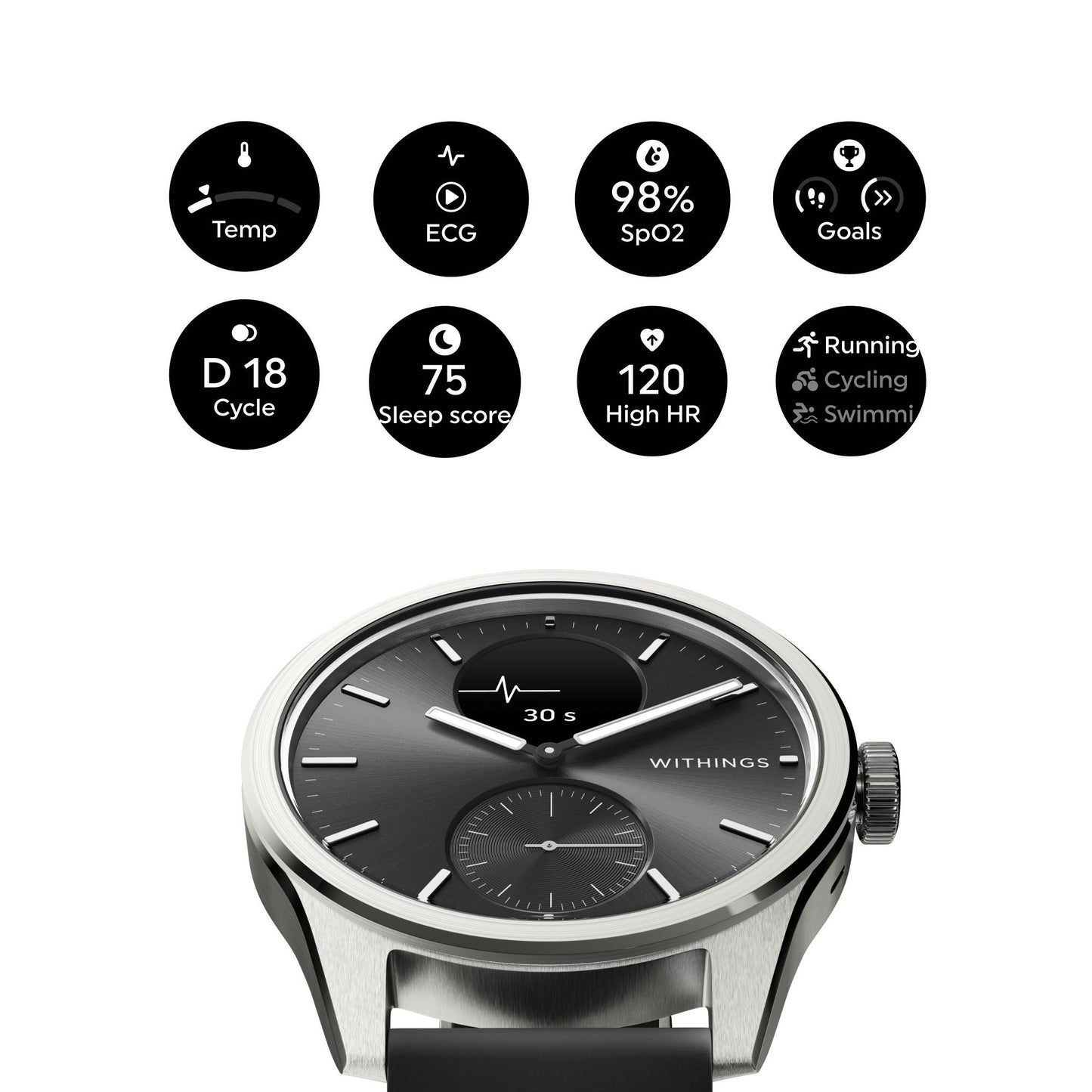 Withings ScanWatch 2 Smart Watch, 42mm, Black