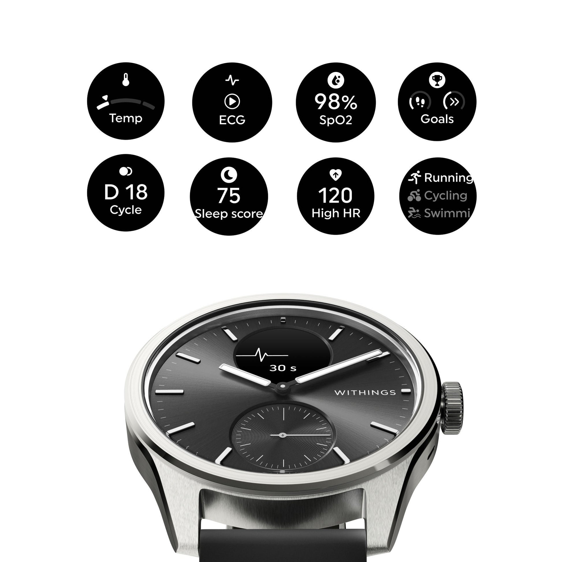 Withings ScanWatch 2 Smart Watch, 42mm, Black