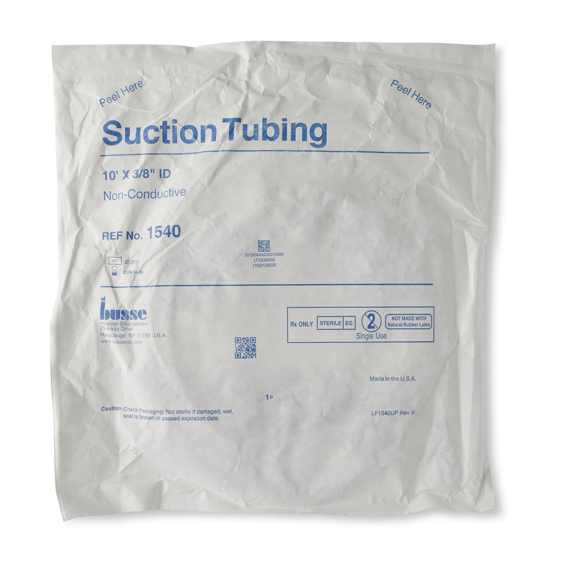 Busse Liposuction Tubing, 9.5 millimeter Inner Diameter, 10 Foot Length