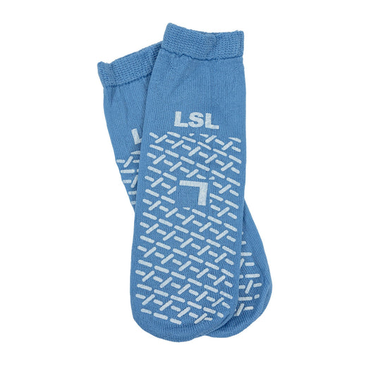 Slipper Socks Unisex Adult Large Double Tread Single Patient Use Blue