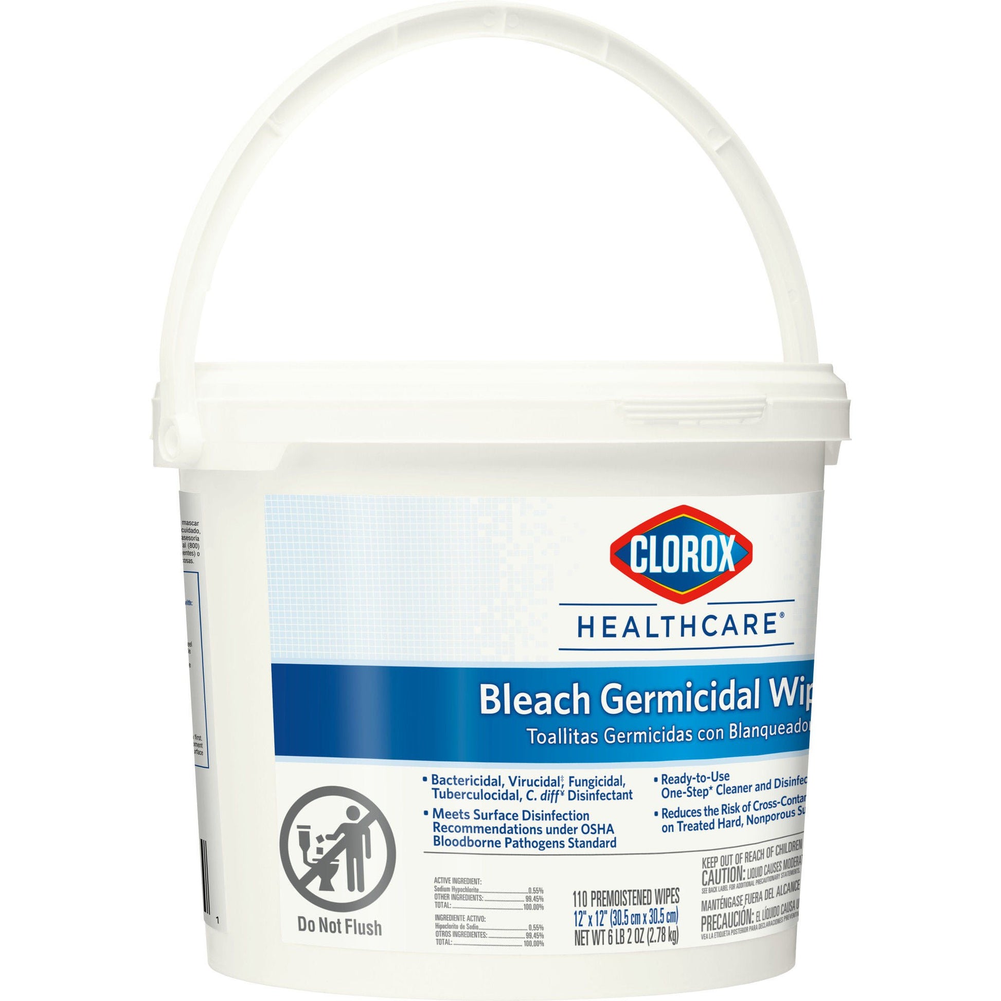Clorox Healthcare® Bleach Germicidal Wipes, Bucket, .