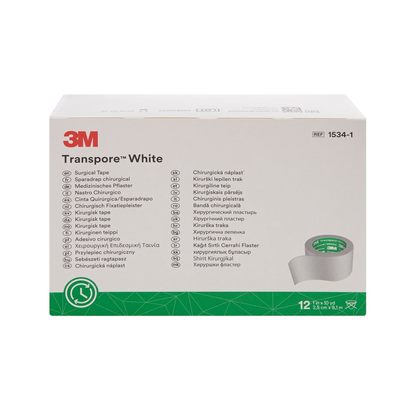 3M™ Transpore™ Plastic Medical Tape, White