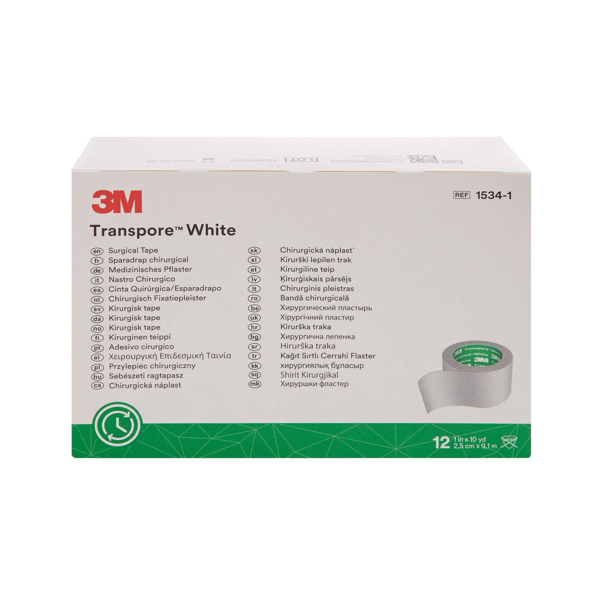 3M™ Transpore™ Plastic Medical Tape, White
