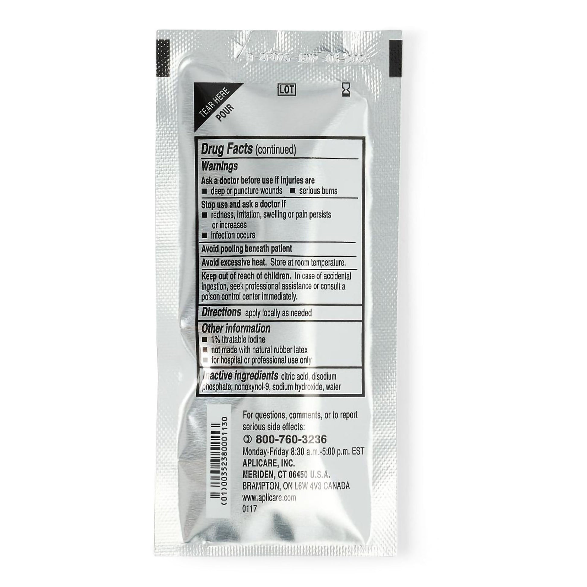 Aplicare Skin Prep Solution Individual Packet 10% Strength Povidone-Iodine