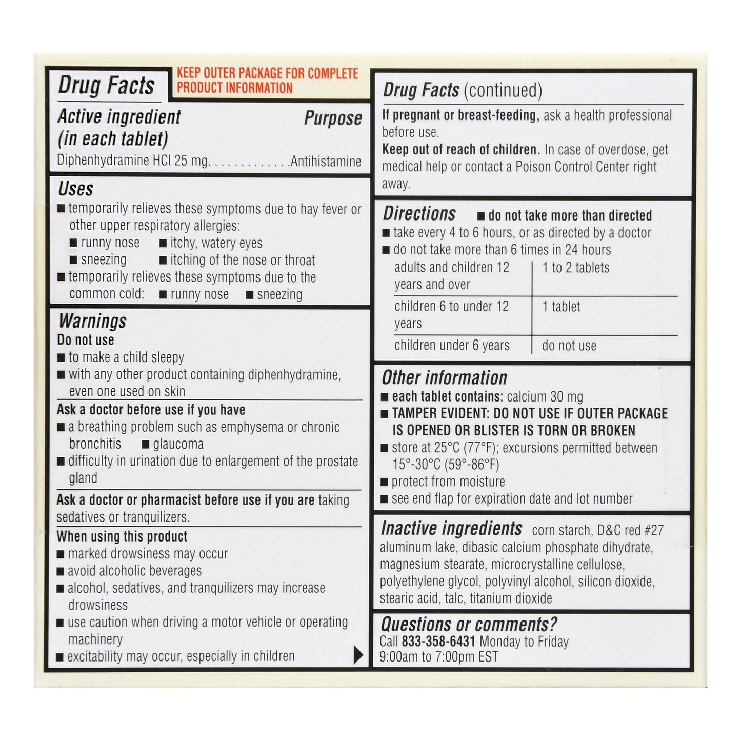 Foster & Thrive™ Allergy Relief Diphenhydramine HCl 25 mg Minitabs