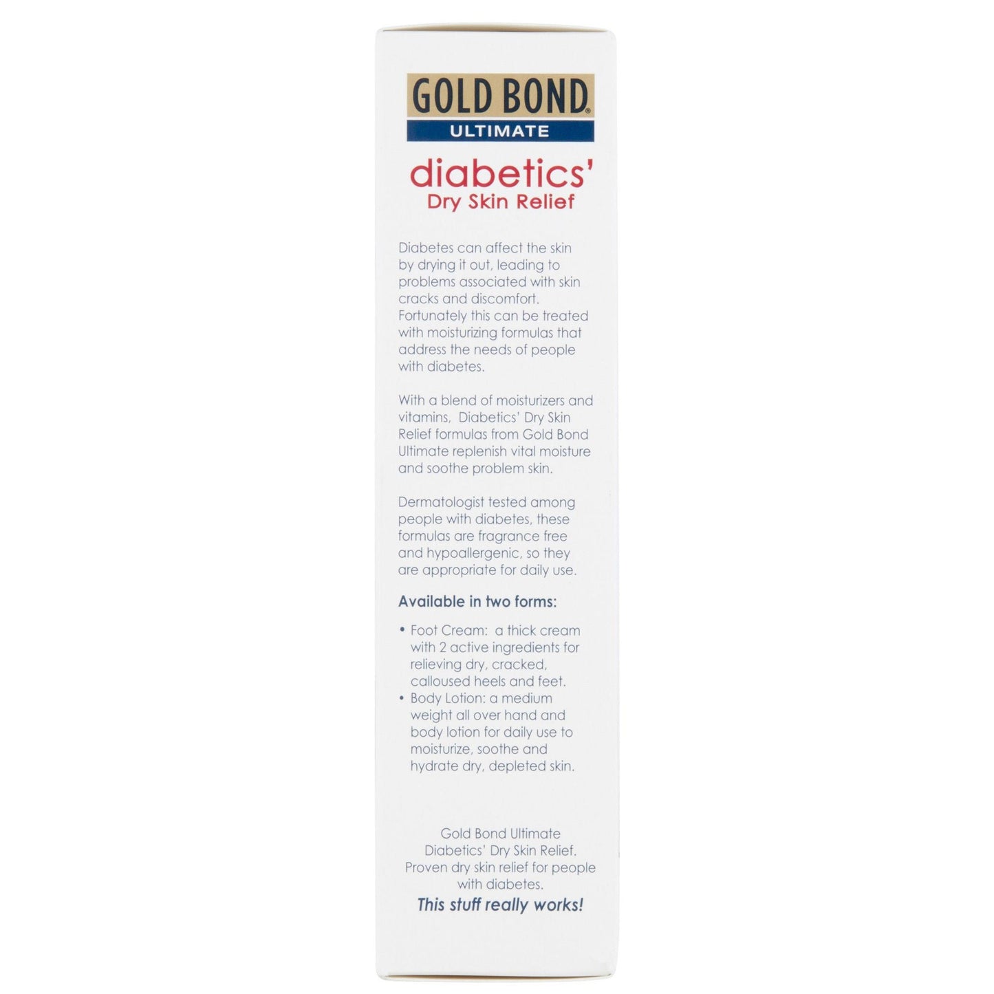 Gold Bond Medicated Diabetics' Foot Moisturizer Tube Unscented Cream