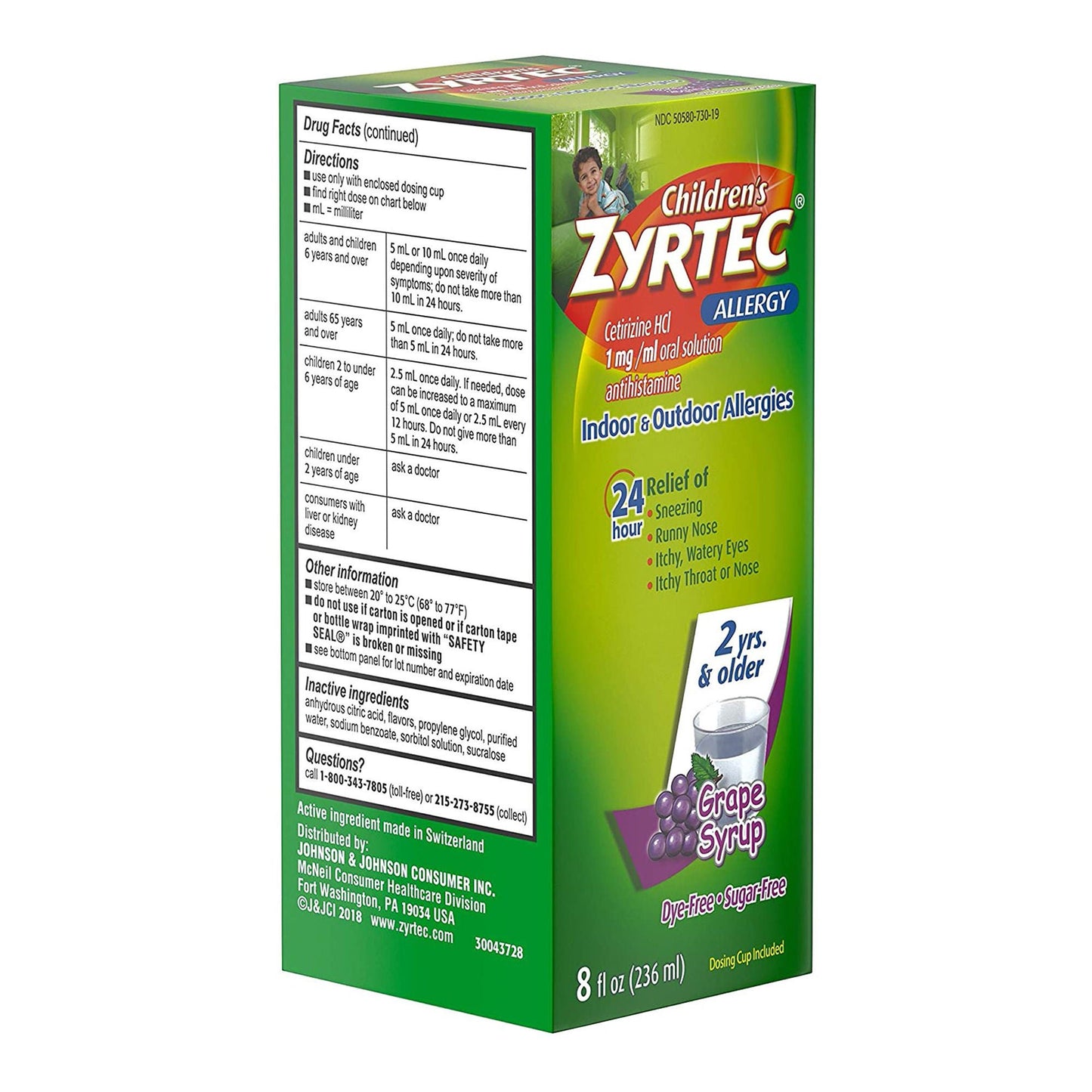 Zyrtec Children's 24 Hour Allergy Syrup, Grape