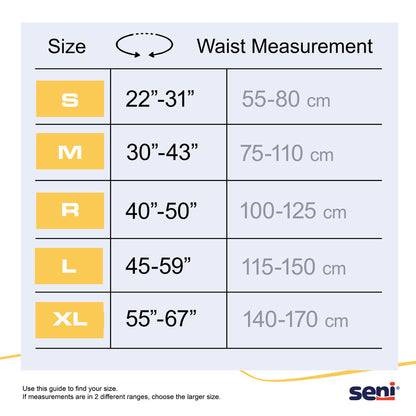 Seni Classic Incontinence Briefs for Men and Women, Moderate Absorbency