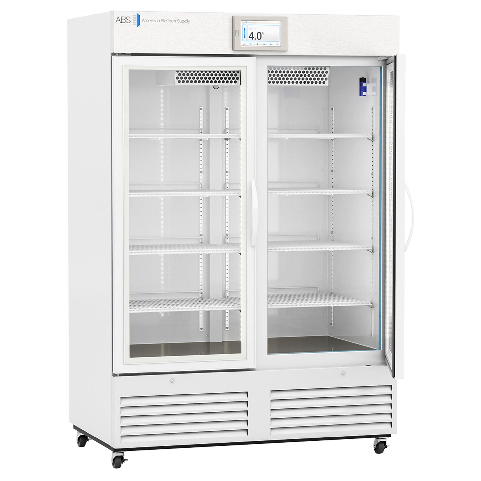 ABS Premium Upright Refrigerator Laboratory Use 49 cu.ft. 2 Glass Swing Doors Cycle Defrost