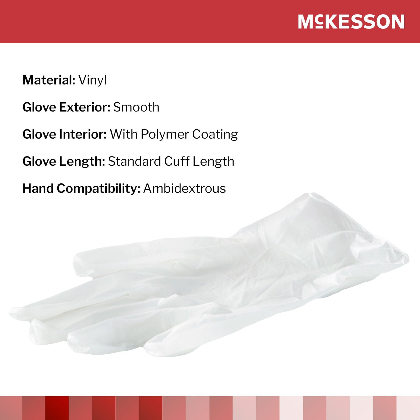McKesson Vinyl Exam Gloves, Clear - view 3