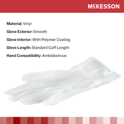 McKesson Vinyl Exam Gloves, Clear - view 3