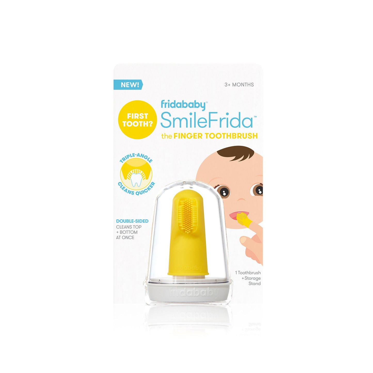 frida baby SmileFrida Finger Toothbrush Yellow Ages 3 Months and Up