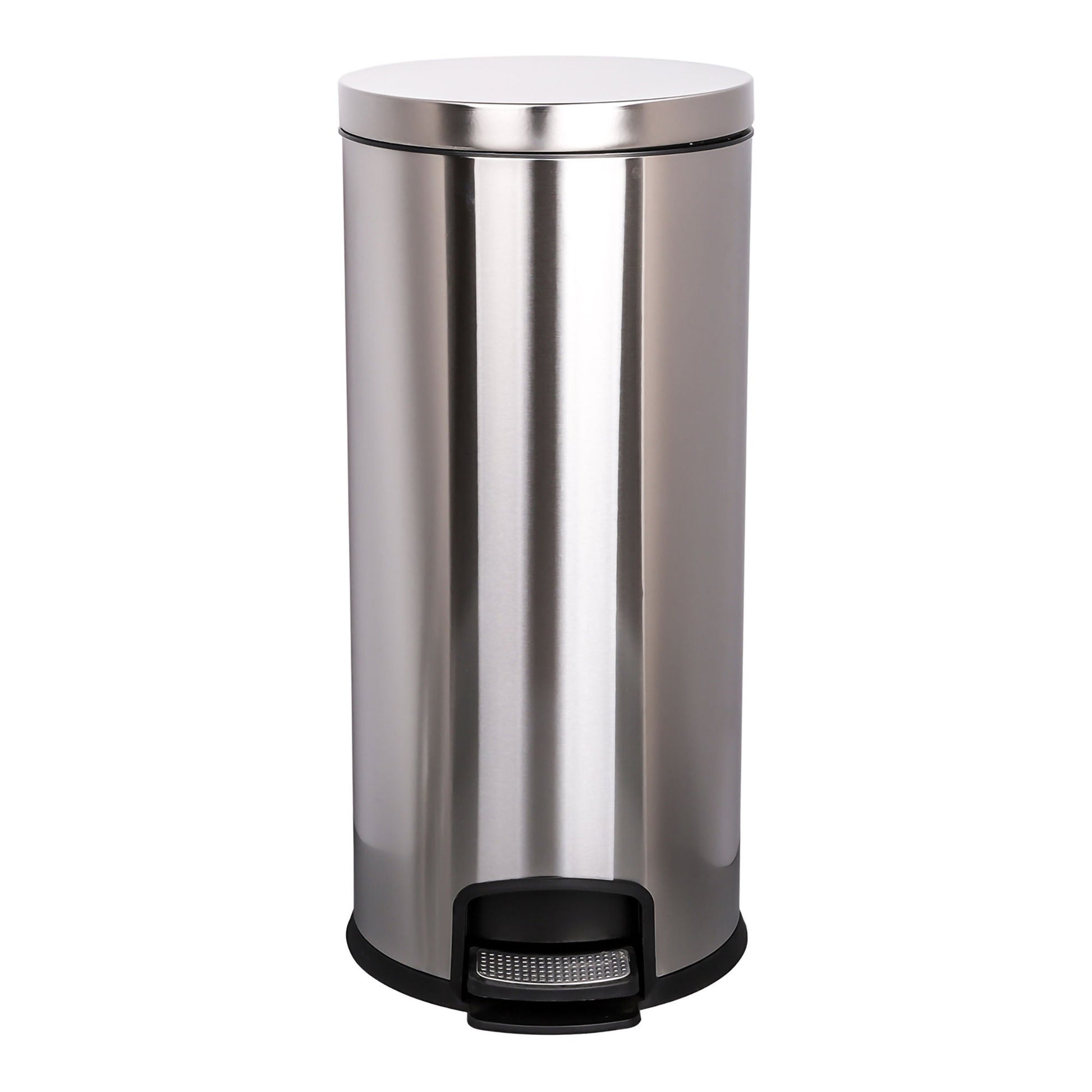 McKesson Trash Can, Stainless Steel, Round, 8 Gallons