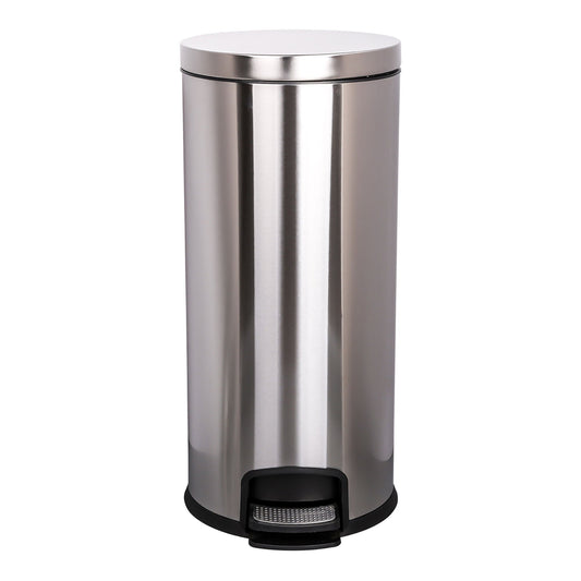 McKesson Trash Can, Stainless Steel, Round, 8 Gallons