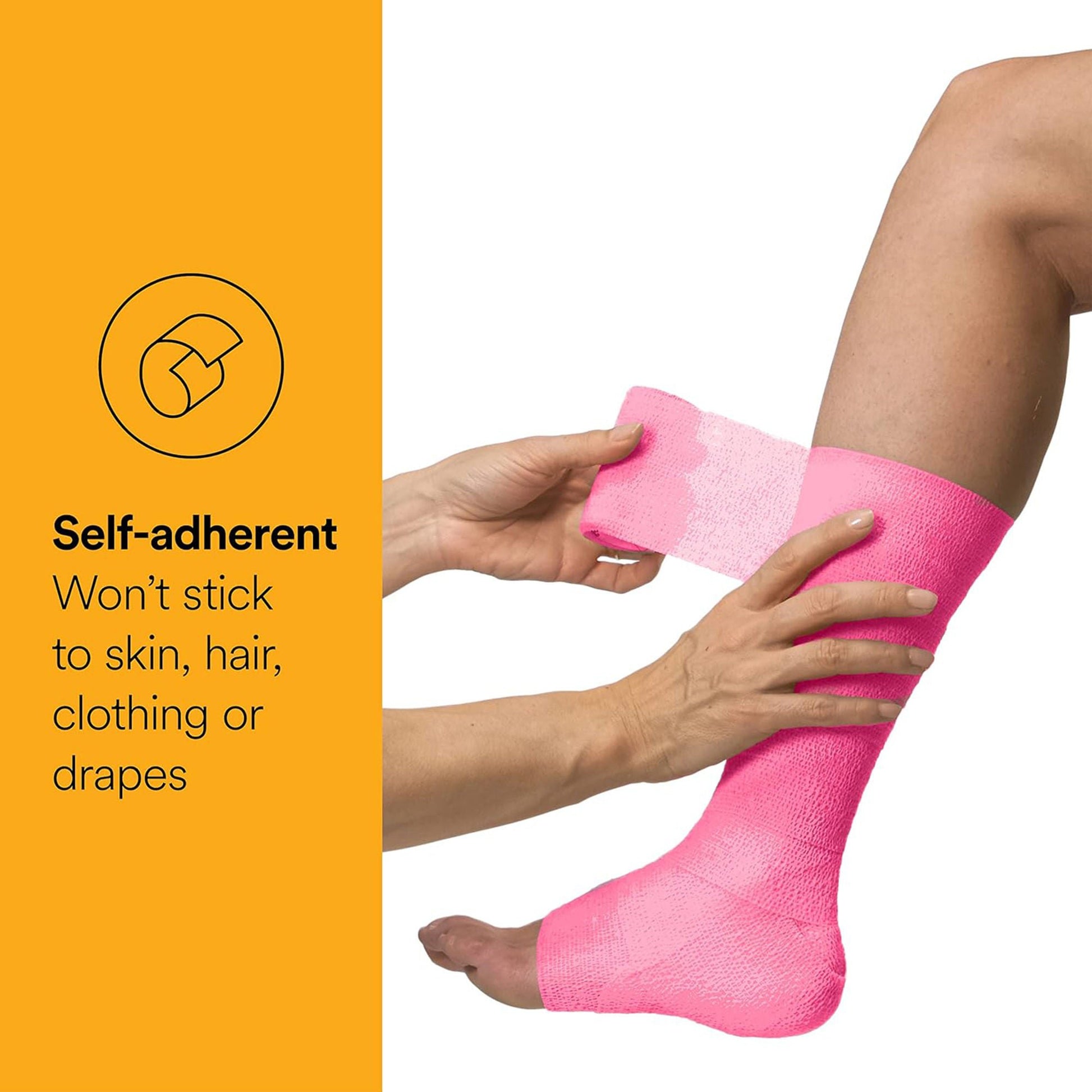 3M Coban LF Cohesive Bandage Self-adherent Closure Pink NonSterile Standard Compression