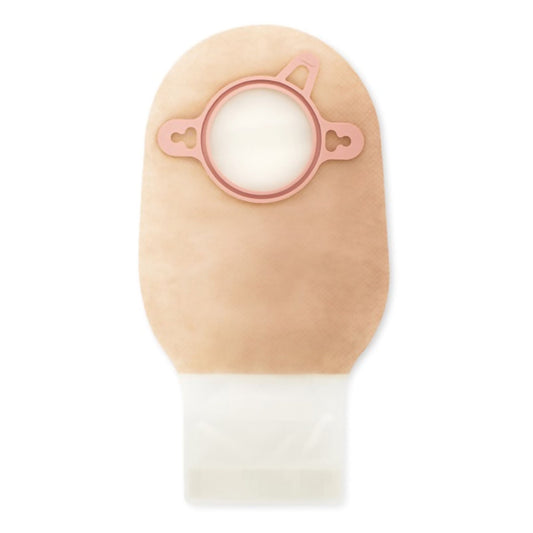 Pouchkins™ Two-Piece Transparent Ostomy Pouch, Flange, Green Match