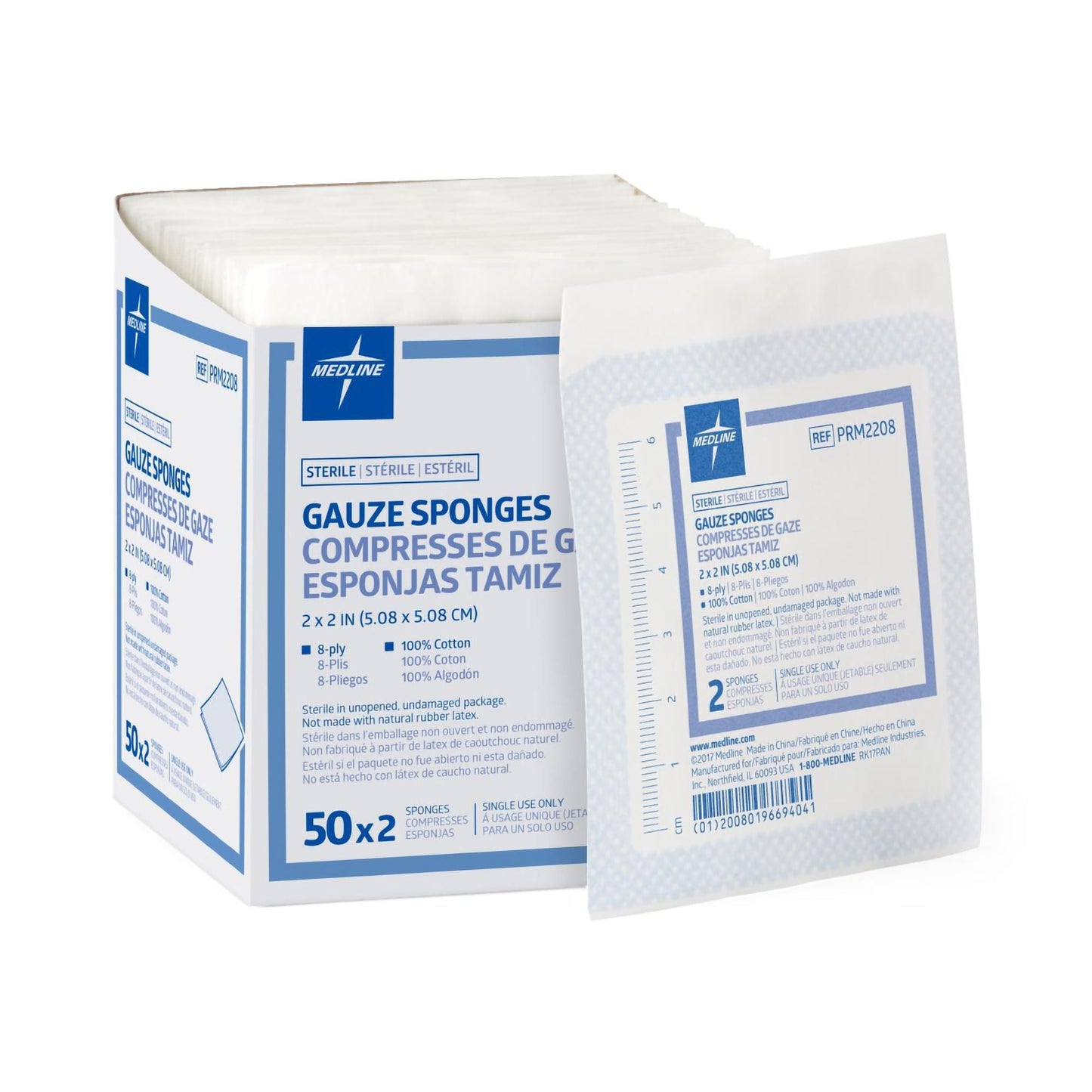 Caring® Sterile Gauze Sponge, 8-Ply