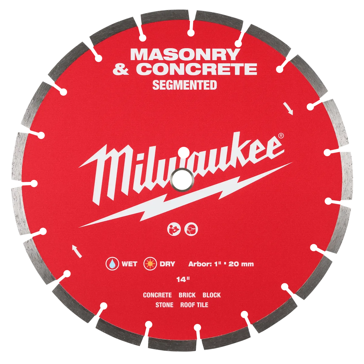Milwaukee 14" Segmented Masonry & Concrete Diamond Blade 49-93-9314 | Diamond Coated