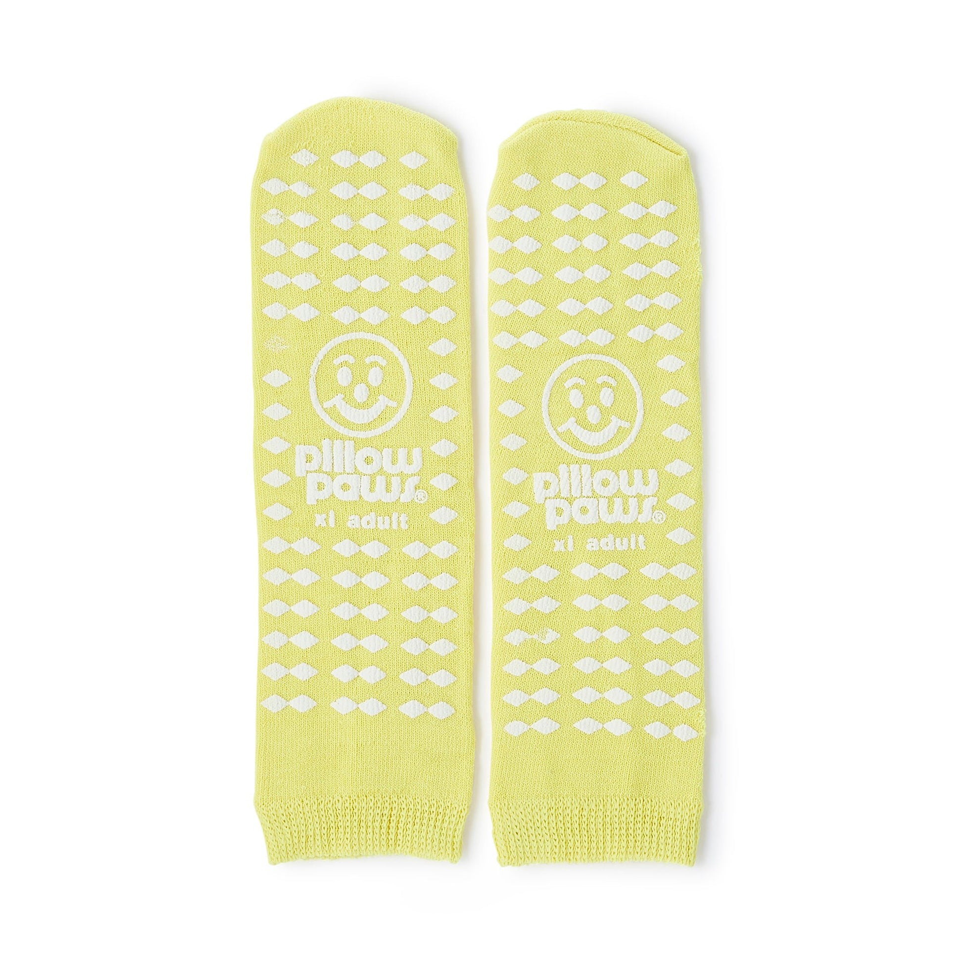Pillow Paws® Risk Alert® Terries™ Slipper Socks, Extra Large, Pale Yellow