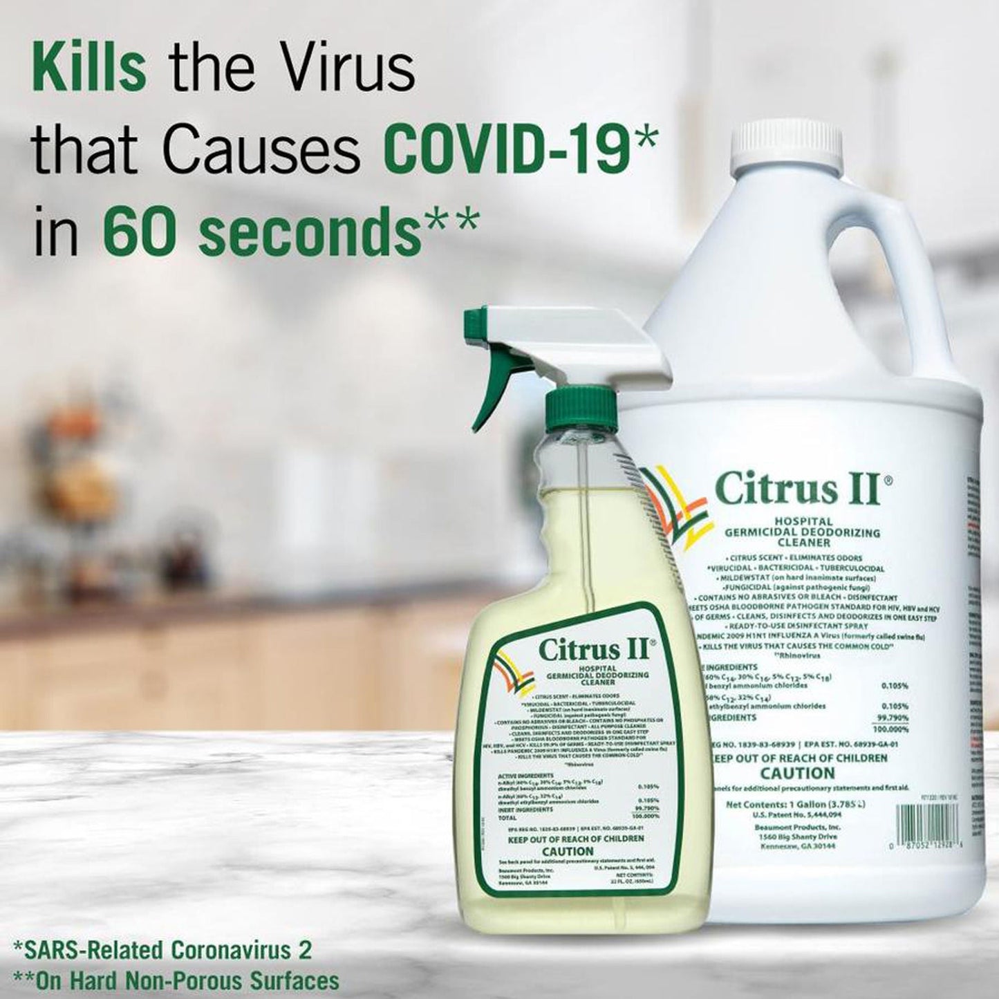 Citrus II® Hospiral Germicidal Deodorizing Cleaner, Spray Bottle