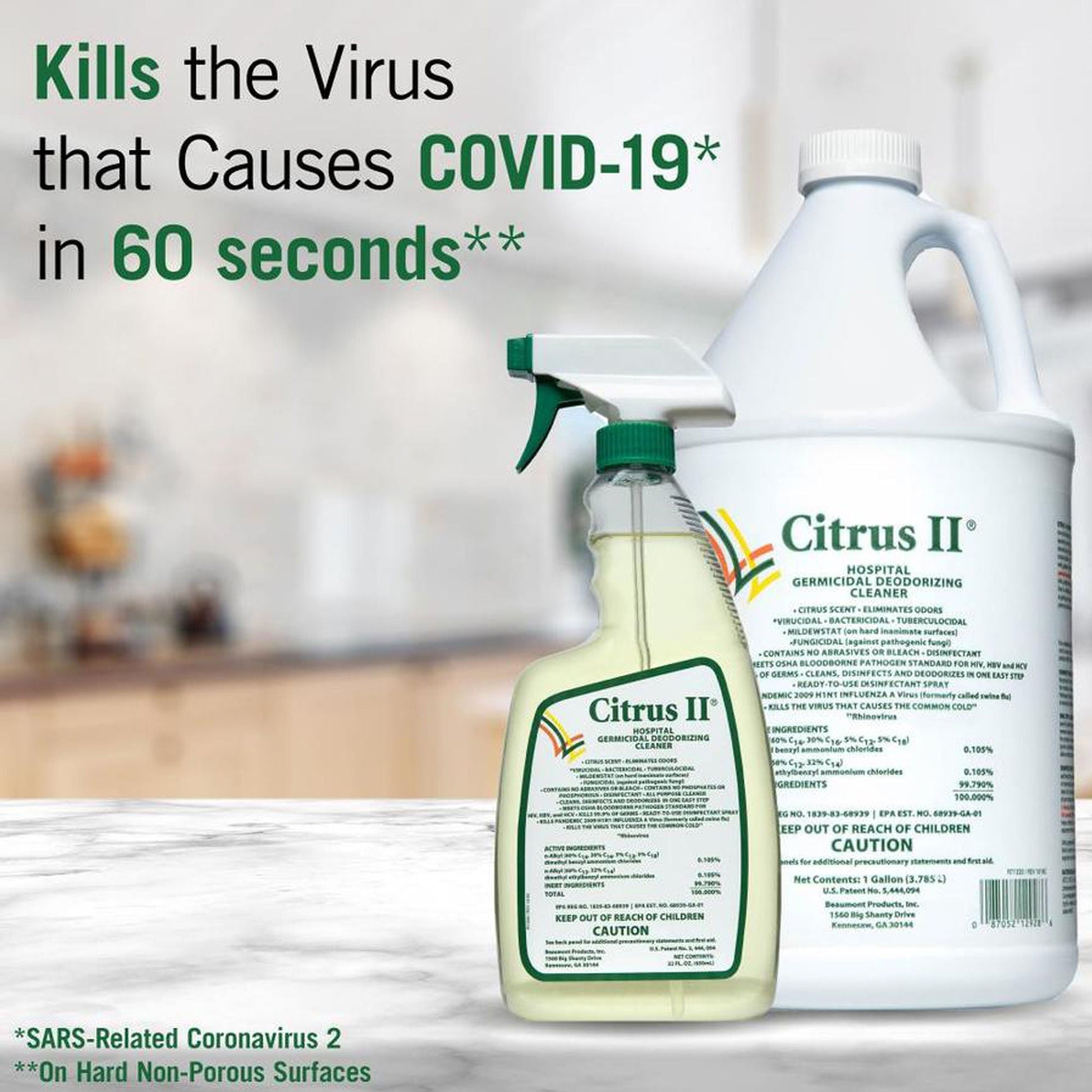 Citrus II® Hospiral Germicidal Deodorizing Cleaner, Spray Bottle