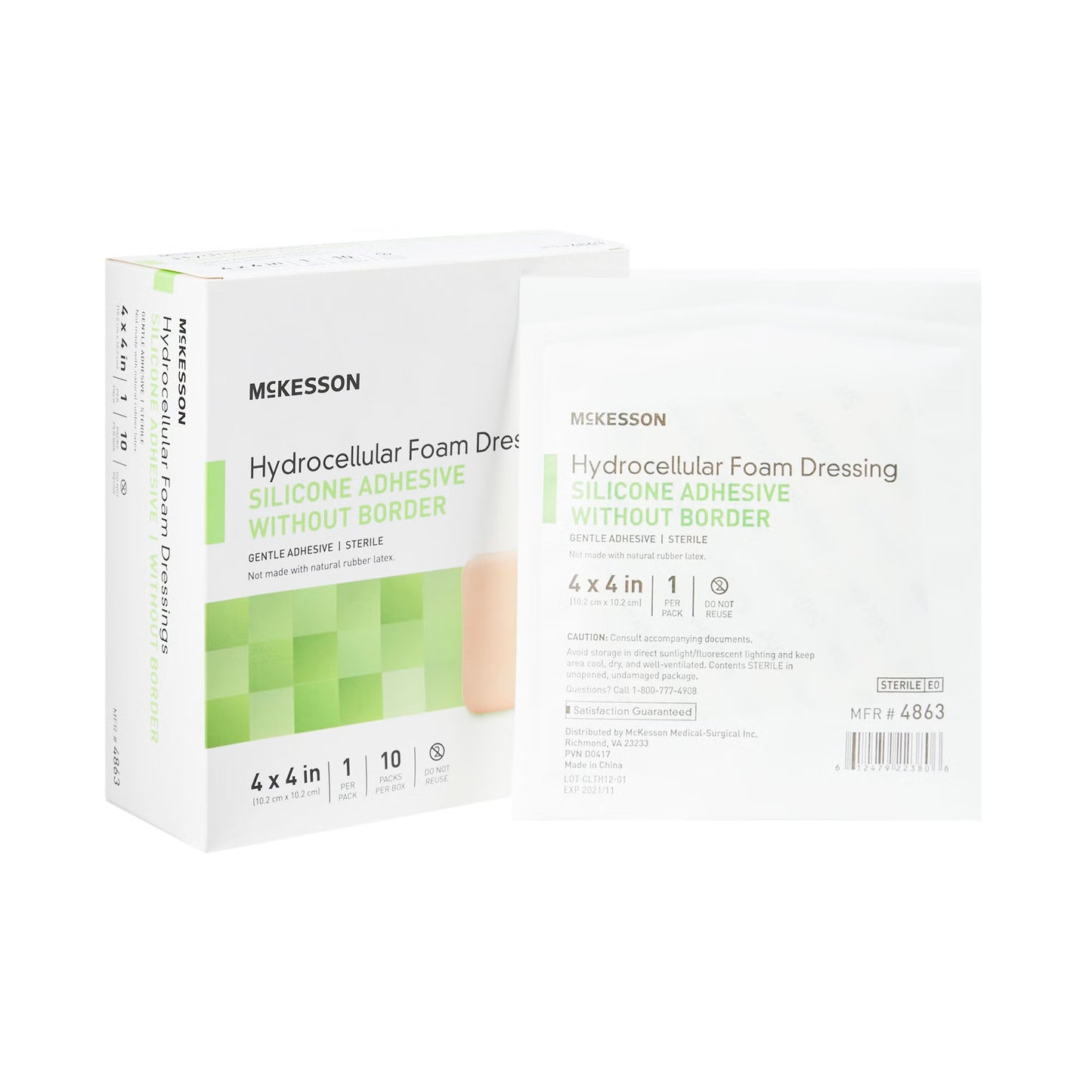 McKesson Silicone Gel Adhesive without Border Silicone Foam Dressing