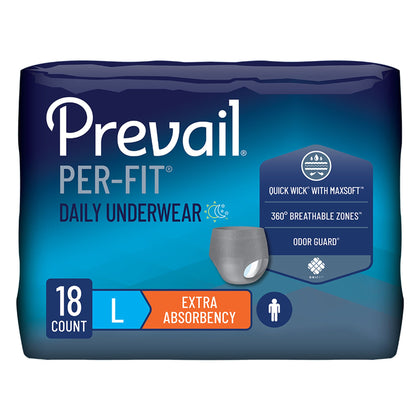 Prevail® Per-Fit® Men Adult Moderate Absorbent Underwear, White