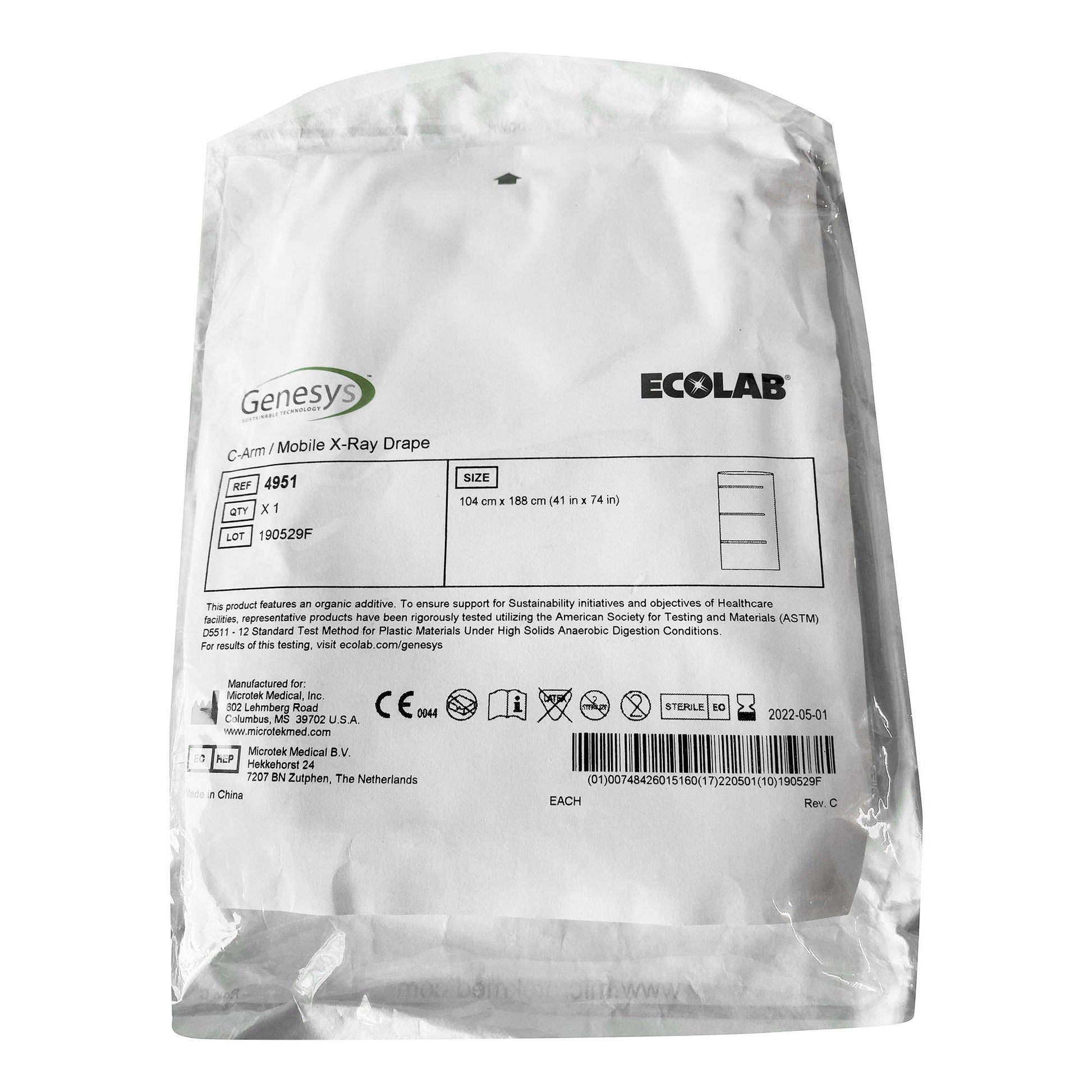 Genesys™/Ecolab® / Mobile X-Ray Drape for C-Arm Imaging Equipment