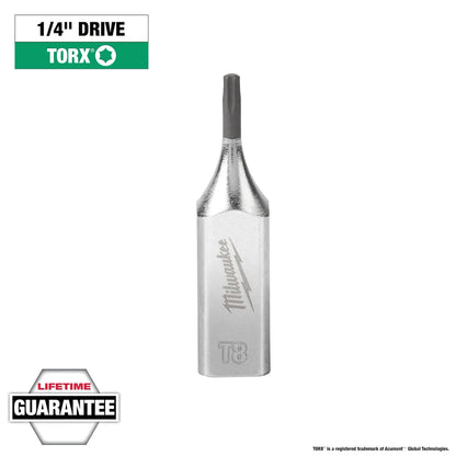 Milwaukee 1/4" Drive T8 TORX Bit Socket 45-34-1000 | 1/4 in Drive