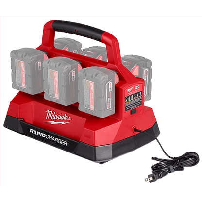 Milwaukee M18 Six Bay Rapid Charger w/ PACKOUT Compatibility 48-59-1809 | M18 Battery