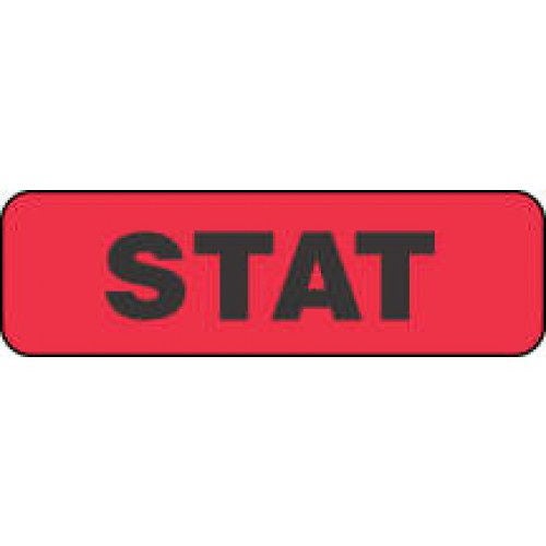 pdc Pre-Printed Label Auxiliary Label Red Paper STAT Black Alert Label