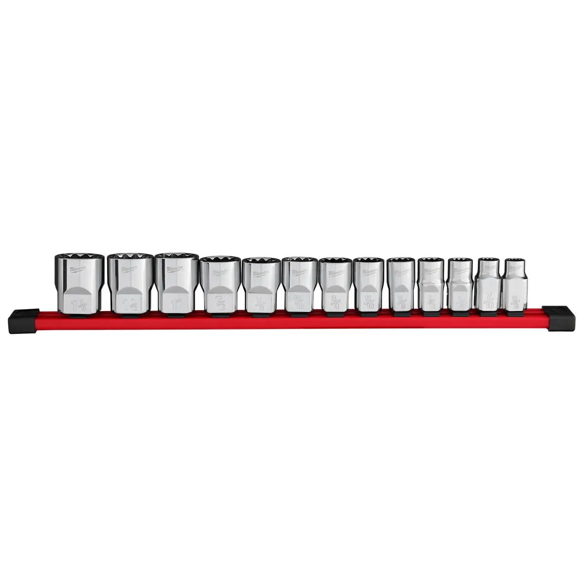 Milwaukee 13pc 1/2” Drive 12-Point SAE Socket Set 48-22-9422 | Chrome Vanadium Steel