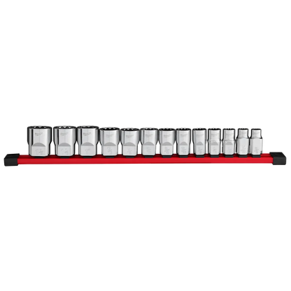 Milwaukee 13pc 1/2” Drive 12-Point SAE Socket Set 48-22-9422 | Chrome Vanadium Steel