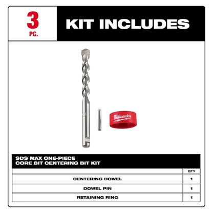 Milwaukee SDS Max One-Piece Core Bit Centering Bit Kit 48-20-5498 | Carbide Tipped