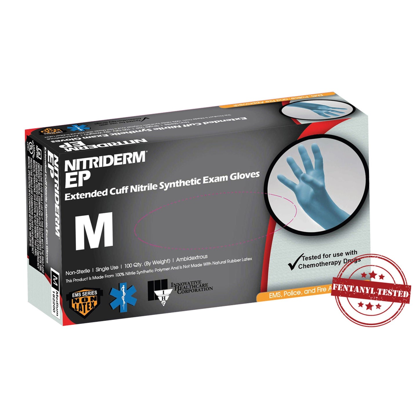 NitriDerm® EP Nitrile Exam Gloves, Blue - view 2