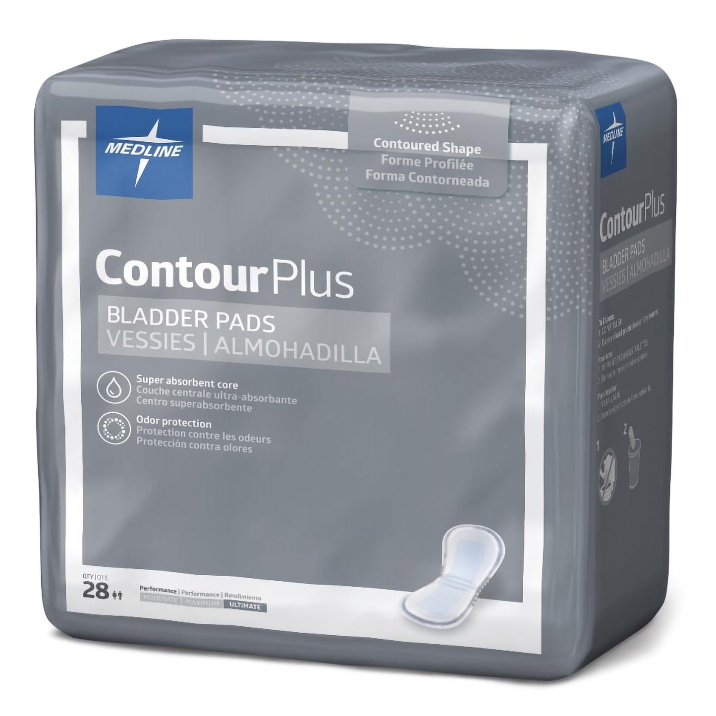 Contour Plus Ultimate Bladder Control Pad 8 X 17 Inch Heavy Absorbency Super Absorbent Core