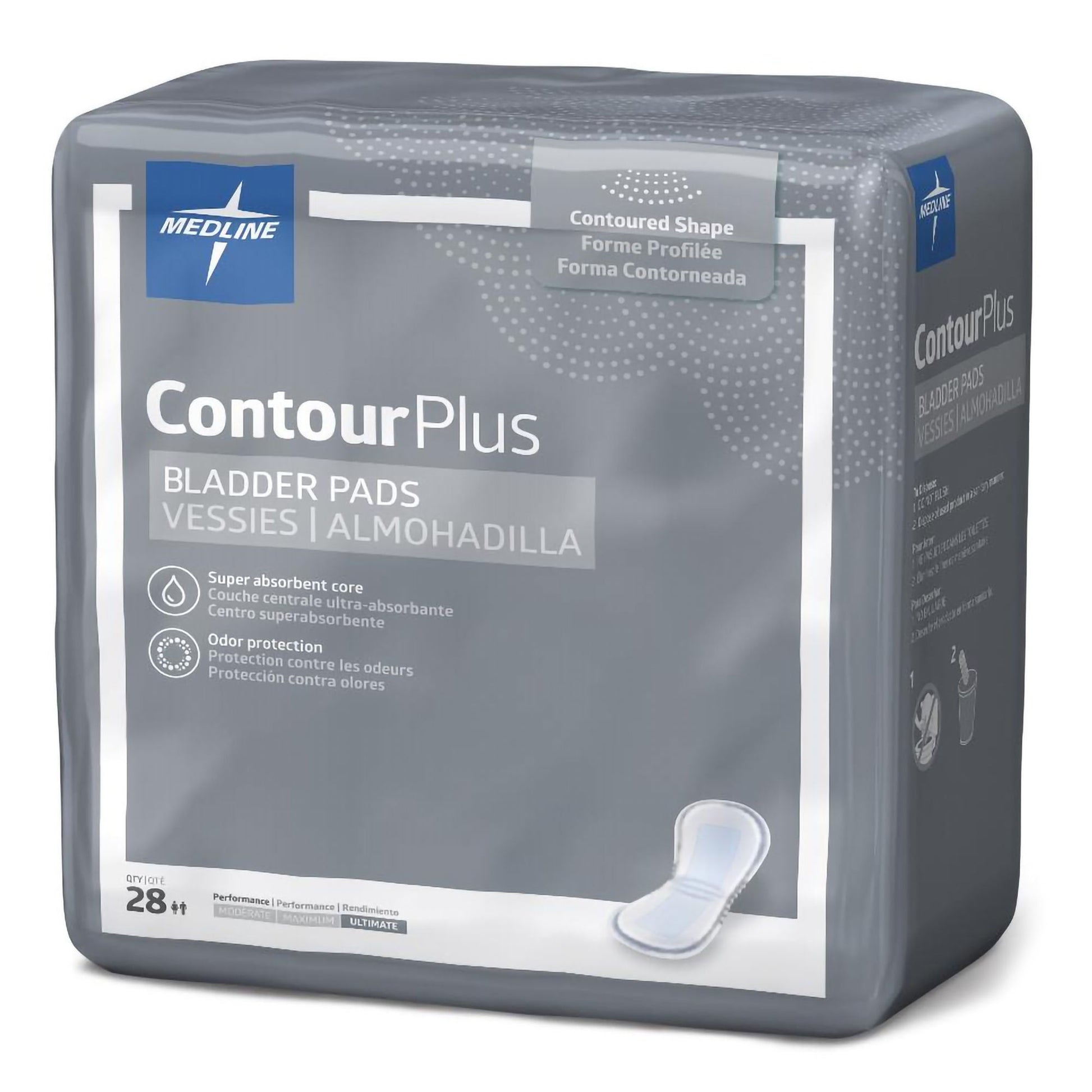Contour Plus Ultimate Bladder Control Pad 8 X 17 Inch Heavy Absorbency Super Absorbent Core