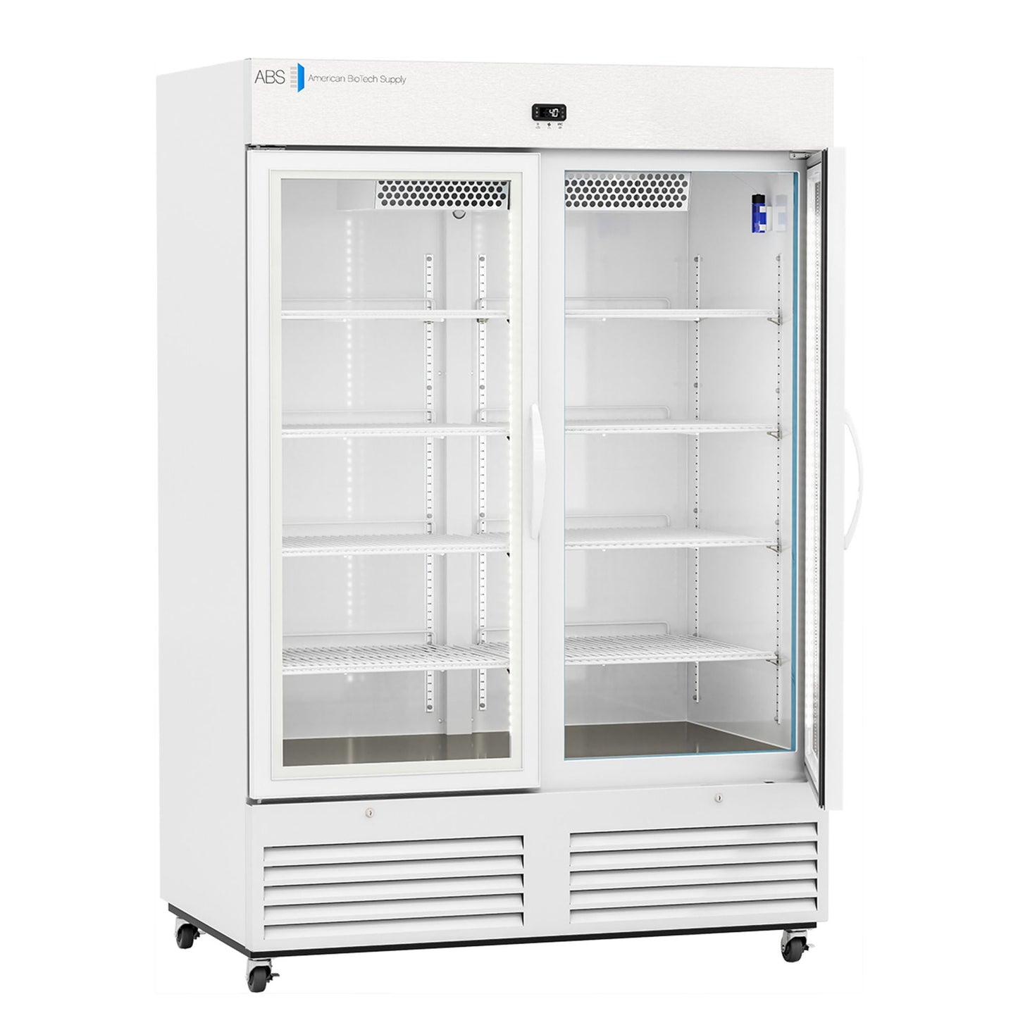 ABS Upright Refrigerator Laboratory Use 49 cu.ft. 2 Glass Swing Door Cycle Defrost